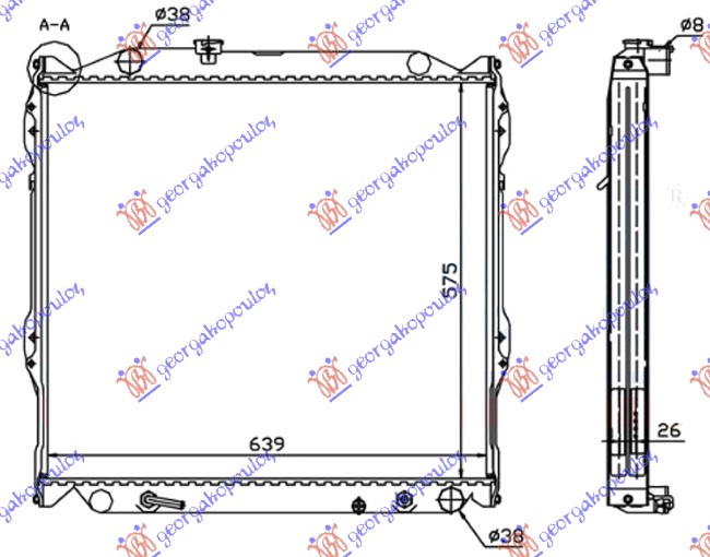 RADIATOR 3.0 DIESEL AUTOMATIC (575x640x26)