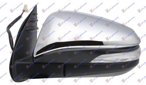 DOOR MIRROR ELECTRICAL CHROME (W/SIDE LAMP) (CONVEX GLASS)