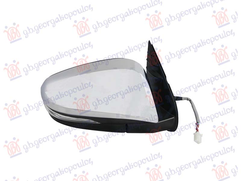 DOOR MIRROR ELECTRICAL FOLDABLE CHROME (W/SIDE LAMP) (A QUALITY) (CONVEX GLASS)
