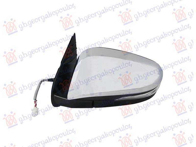 DOOR MIRROR ELECTRICAL FOLDABLE CHROME (W/SIDE LAMP) (A QUALITY) (CONVEX GLASS)