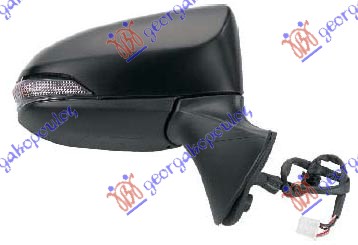 DOOR MIRROR ELECTRICAL HEATED PRIMED (W/SIDE LAMP) (A QUALITY) (CONVEX GLASS)