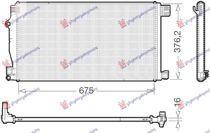 ΨΥΓΕΙΟ ΝΕΡΟΥ ΒΟΗΘΗΤΙΚΟ 1.2 ΒΕΝΖΙΝΗ MHX/AYT. (675x377x16) (KOYO)