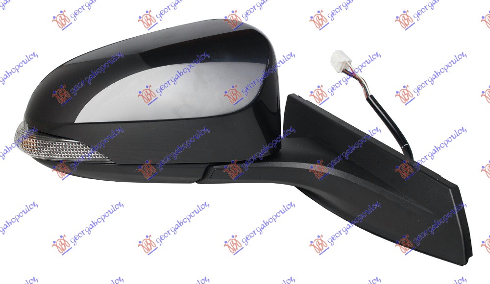 DOOR MIRROR ELECTRICAL HEATED PRIMED (W/SIDE LAMP) (A QUALITY) (CONVEX GLASS)