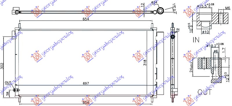 CONDENSER 1.6 D4D DIESEL (697x318x12)