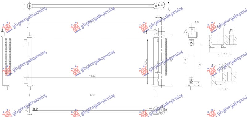 ΨΥΓΕΙΟ A/C 2.5 ΒΕΝΖΙΝΗ-ΥΒΡΙΔΙΚΟ (710x243x20)