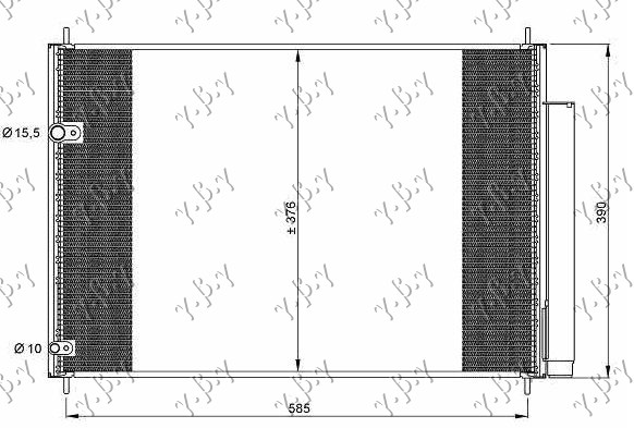 ΨΥΓΕΙΟ A/C 1.3-1.4-1.6-1.8 ΒΕΝΖΙΝΗ - 1.4 D4D ΠΕΤΡΕΛΑΙΟ (600x370x16)
