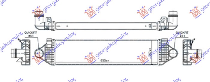 ΨΥΓΕΙΟ INTERCOOLER 1.5-2.0 (Τ2-Τ3-T4) ΒΕΝΖΙΝΗ - 2.0 (D2-D3) ΠΕΤΡΕΛΑΙΟ (655x150x40)