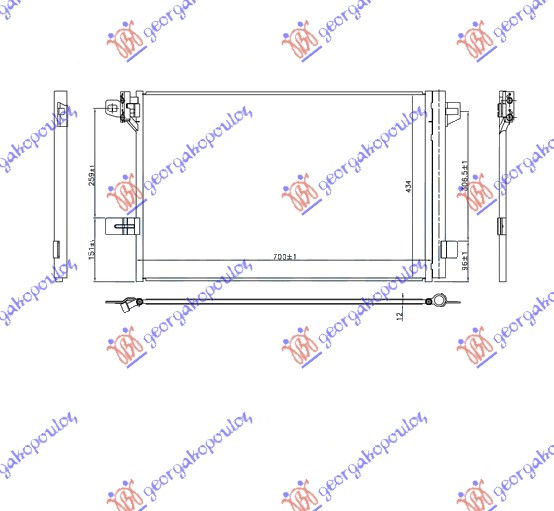 ΨΥΓΕΙΟ A/C ΓΙΑ ΌΛΑ ΒΕΝΖΙΝΗ-ΠΕΤΡΕΛΑΙΟ (72.0x38.2x1.6)