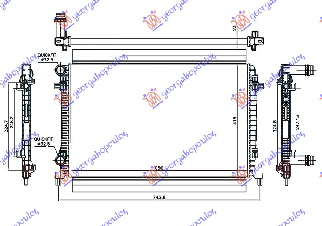 ΨΥΓΕΙΟ ΝΕΡΟΥ 1.6i 16V (65x41.5x2.3)