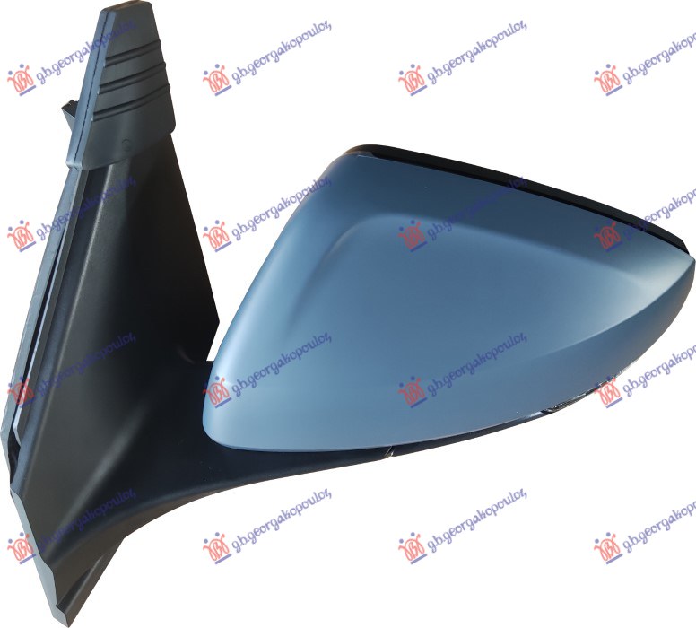 DOOR MIRROR ELECT. HEATED FOLDABLE PRIMED (W/LAMP) 10PIN (ASPHERICAL GLASS)