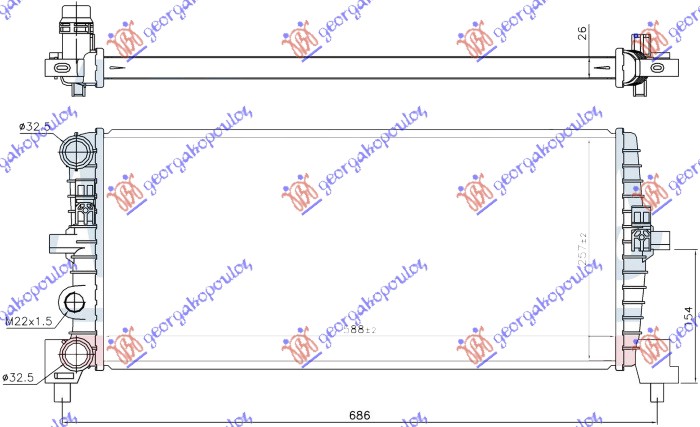 ΨΥΓΕΙΟ ΝΕΡΟΥ 1.0 TSi ΒΕΝΖΙΝΗ (590x260x26)