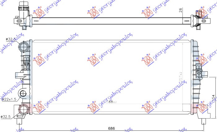 RADIATOR 1.0 Tsi PETROL (590x260x26) (NRF)