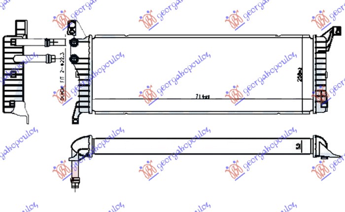 ΨΥΓΕΙΟ ΒΟΗΘΗΤΙΚΟ 2.0 TDi (110/150KW) ΠΕΤΡΕΛΑΙΟ (715x245x50)