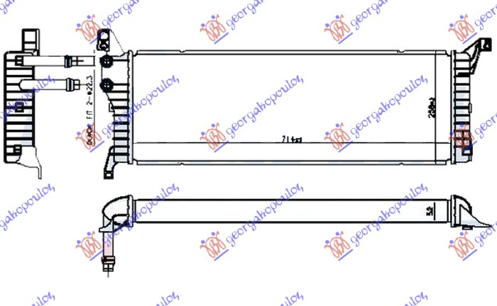 ΨΥΓΕΙΟ ΒΟΗΘΗΤΙΚΟ 2.0 TDi (110/150KW) ΠΕΤΡΕΛΑΙΟ (715x245x50) (NRF)