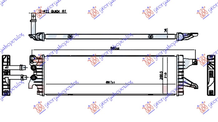 ADDITIONAL RADIATOR 2.0 TDi (62/75KW) DIESEL (695x210x26) (VALEO)