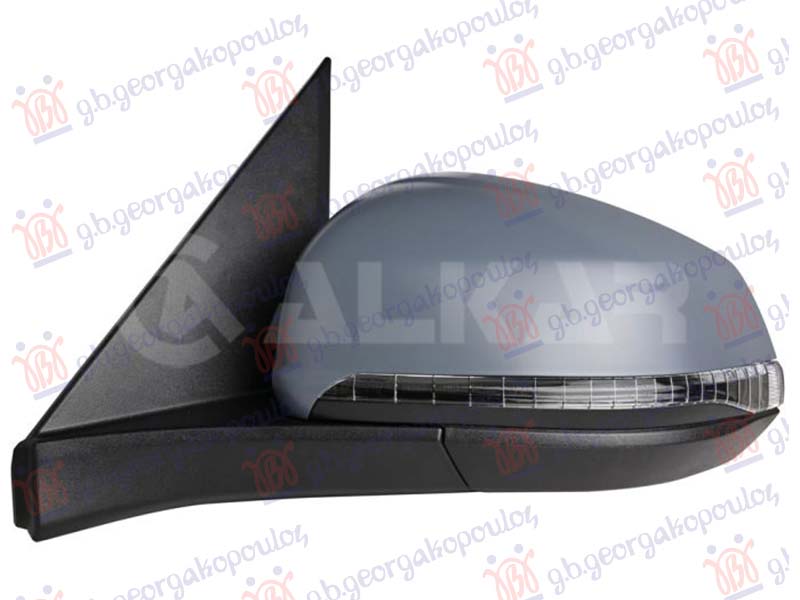 DOOR MIRROR ELECTRICAL FOLDABLE PRIMED (W/SIDE LAMP & FOOT LAMP) (9pin) (CONVEX GLASS) (A QUALITY)