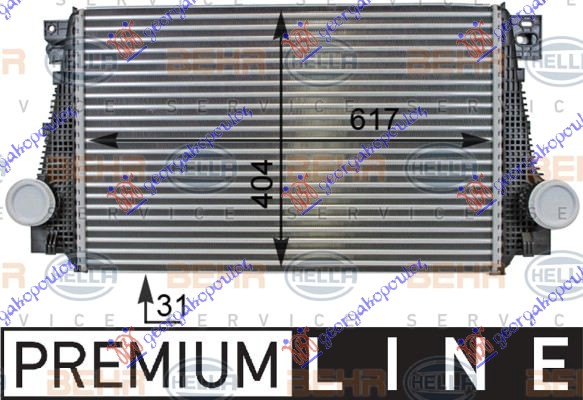 ΨΥΓΕΙΟ INTERCOOLER 2.0 DIESEL (620x400x31) (ΠΑΡΟΧΕΣ Φ62) (MAHLE BEHR PREMIUM LINE)