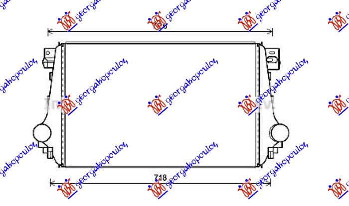 ΨΥΓΕΙΟ INTERCOOLER 2.0 ΠΕΤΡΕΛΑΙΟ - 2.0 TSi ΒΕΝΖΙΝΗ (620x400x30) (ΠΑΡΟΧΕΣ Φ56)