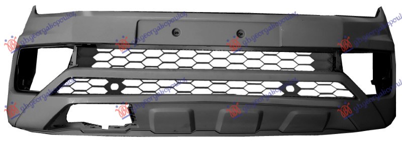 FRONT BUMPER PRIMED (W/LOWER CENTRAL GRILLE) (W/2 PDC)