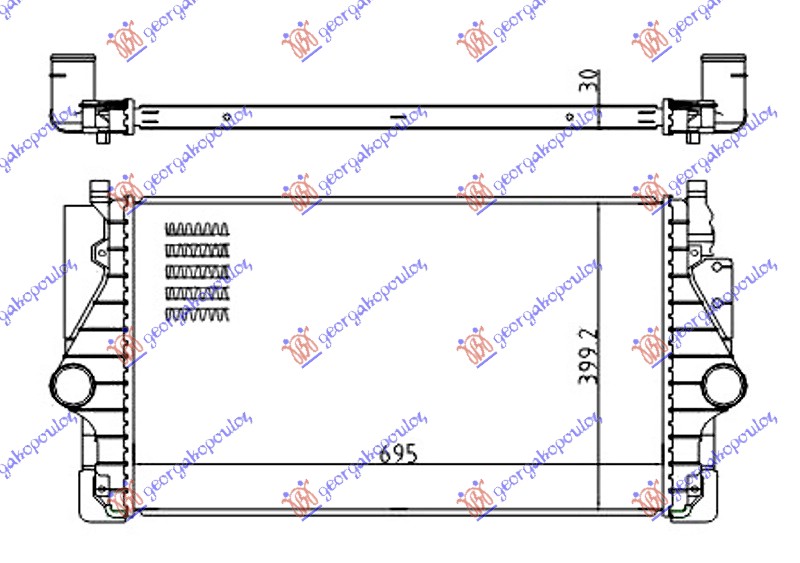 ΨΥΓΕΙΟ INTERCOOLER 2.5 TDi ΠΕΤΡΕΛΑΙΟ (695x400x30)