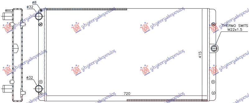 RADIATOR 2.5 DIESEL (720x416) (NRF)