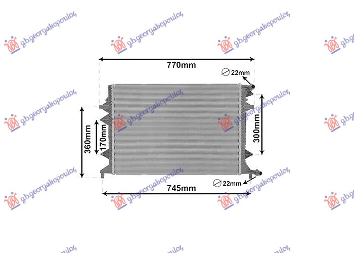 ADDITIONAL RADIATOR 1.4 PETROL TSI - 2.0 DIESEL TDI (620x460x27)