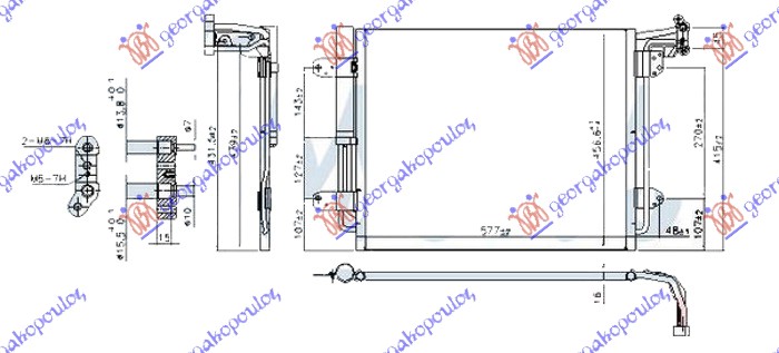 ΨΥΓΕΙΟ A/C 1.4 TSi ΒΕΝΖΙΝΗ - 2.0 TDi ΠΕΤΡΕΛΑΙΟ (540x450x16) 15-