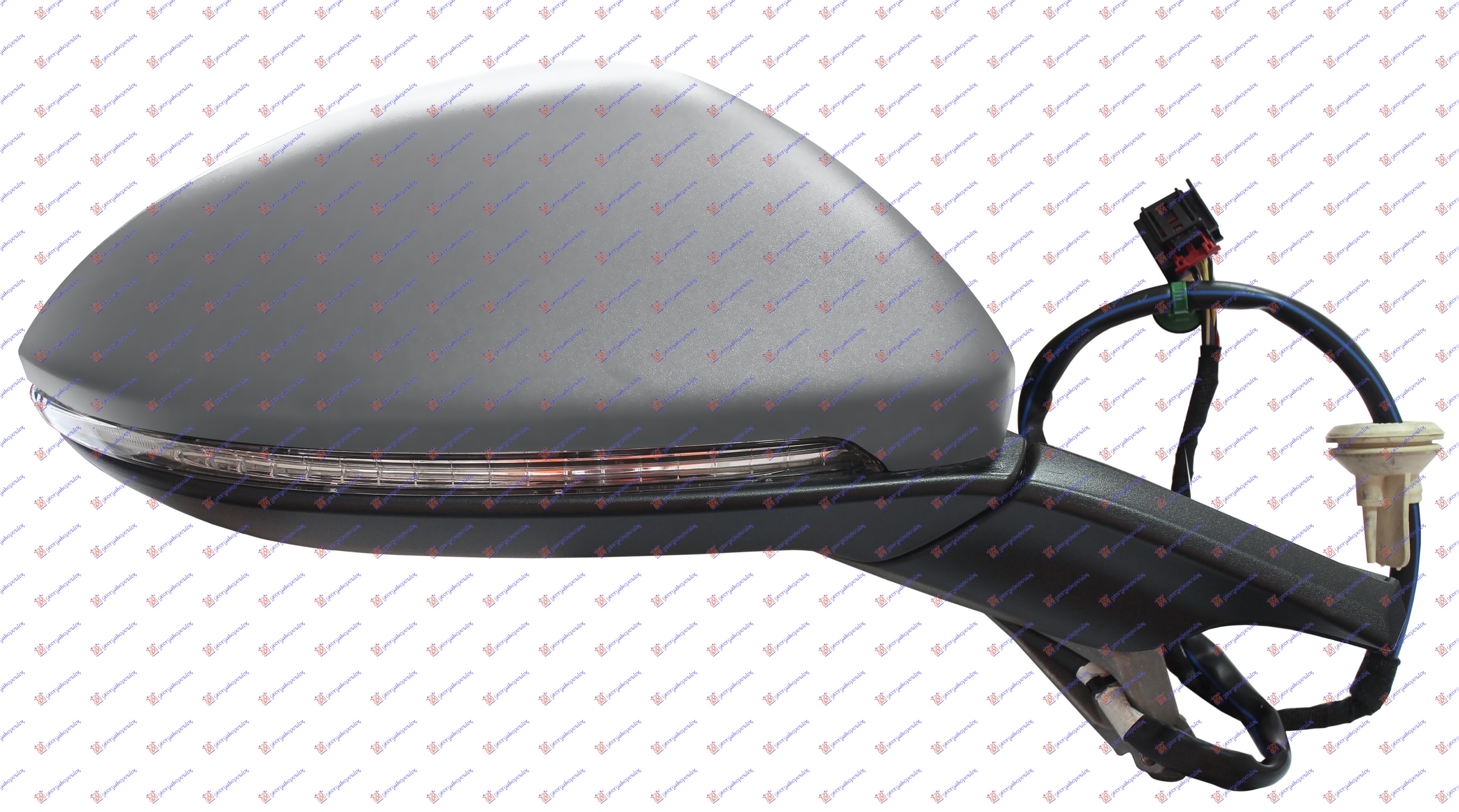 DOOR MIRROR ELECTRICAL HEATED PRIMED (W/SIDE LAMP & MEMORY) (A QUALITY) (CONVEX GLASS)