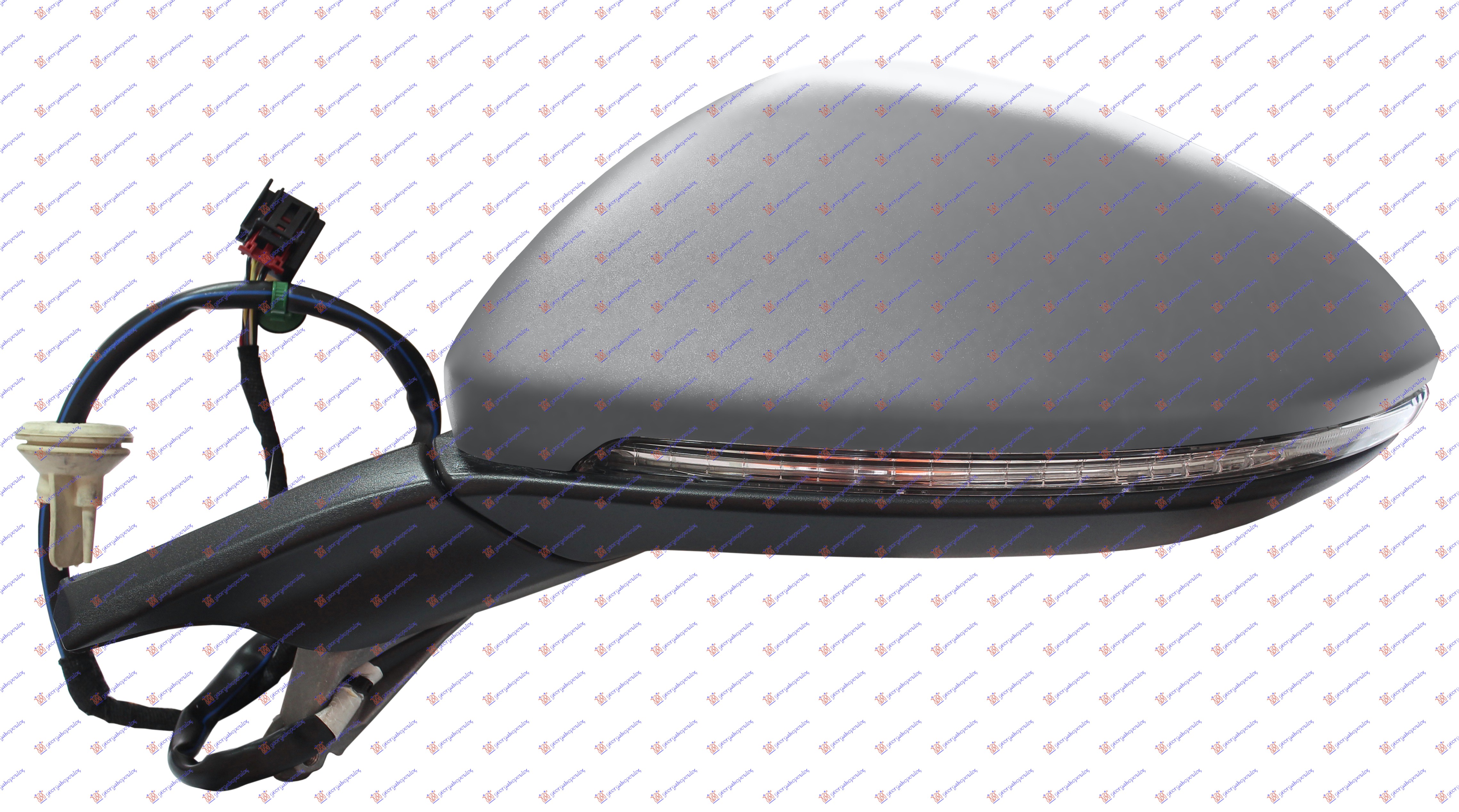 DOOR MIRROR ELECTRICAL HEATED PRIMED (W/SIDE LAMP) (A QUALITY) (ASPHERICAL GLASS)