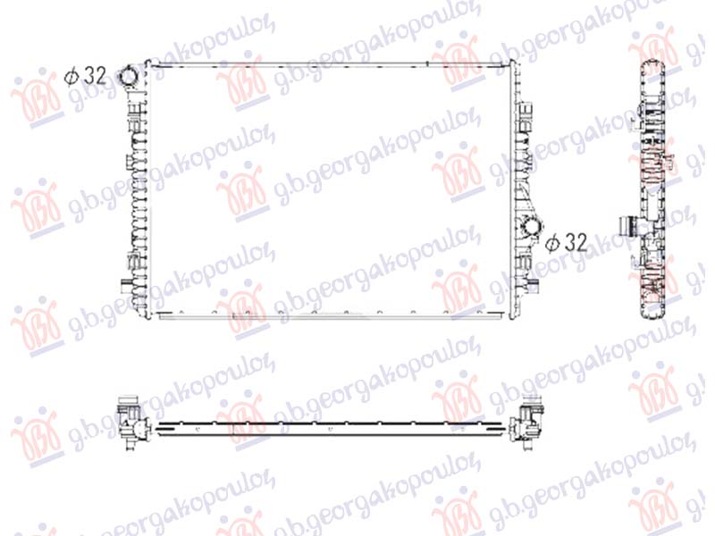 RADIATOR 1.5 TSI PETROL (TUBES DIAGONAL) (650x465)