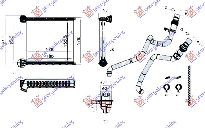 HEATER RADIATOR (BR) (158x175x22)