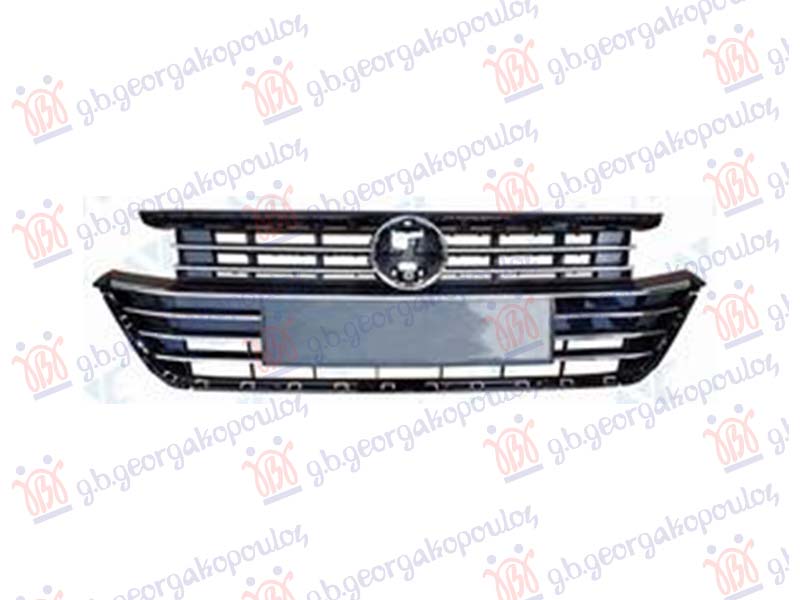 GRILLE PAINTED BLACK (W/CHROME MOULDING & LICENCE PLATE)