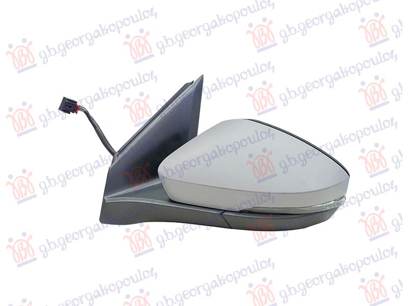 DOOR MIRROR ELECTRICAL HEATED PRIMED (W/SIDE LAMP) (8PIN) (ASPHERICAL GLASS)