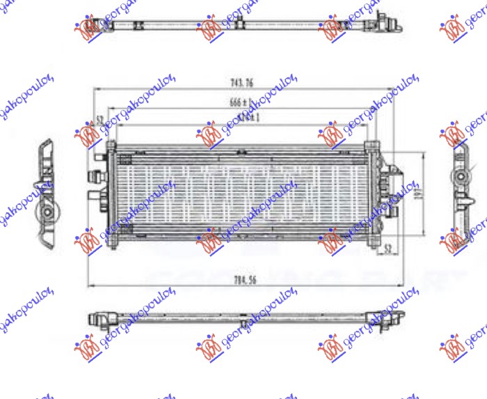 ADDITIONAL RADIATOR (624x185x16) (VALEO)